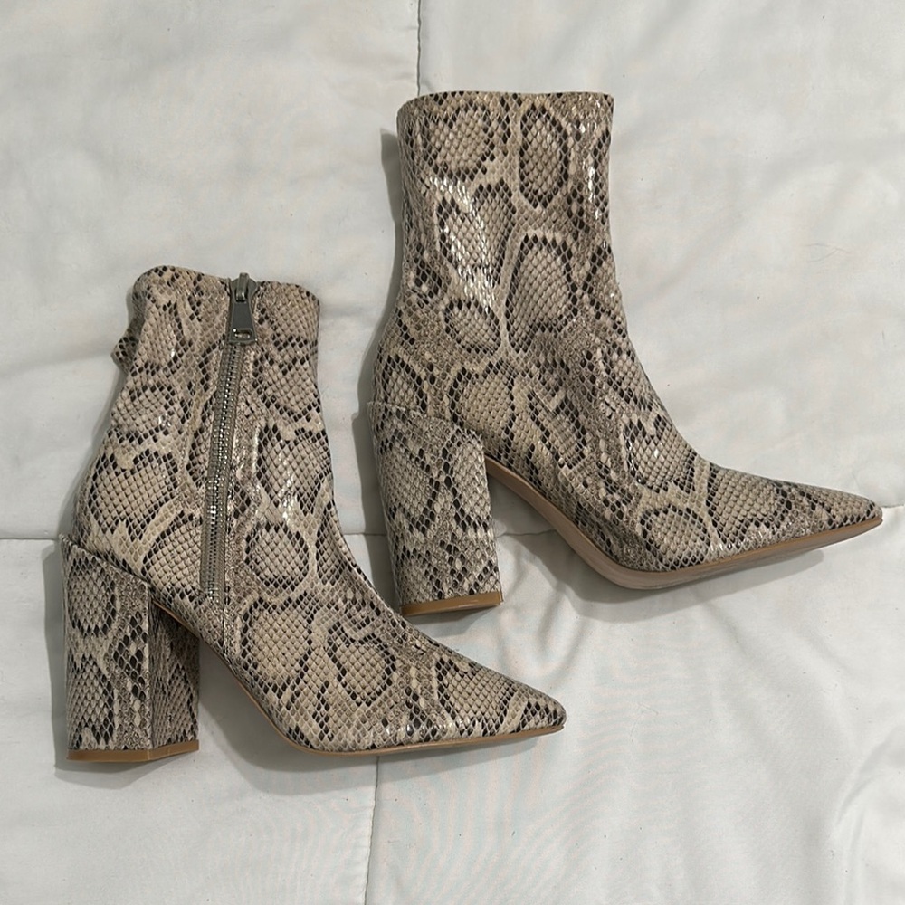 Prettylittlething Snakeskin Boots